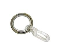 Gardinia Anello per Tenda con Clip e Gancio Pieghevole, Acciaio Inox per Ø 12 mm, Confezione da 8 pz, Inossidabile, 8 unità