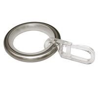 GARDINIA Anello per tenda per bastoni per tenda, Incl. Inserti scorrevoli e ganci pieghevoli, Linea Memphis