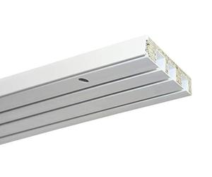 GARDINIA Asta a rotaia per tende, GE3 con profilo per montaggio a pannello, 3 binari, plastica, 180 cm, bianco
