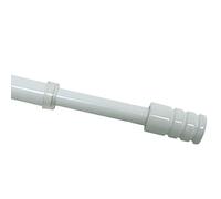 Gardinia Asta cilindrica, Asta in Metallo 2 Ganci a Vite Inclusi, Estensibile, Diametro 10 mm, Lunghezza 80-110 cm, Bianco
