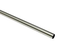 Gardinia Asta per Tenda, Tubo in Metallo, Serie Chicago, Diametro 20 mm, Lunghezza 120 cm, Effetto Acciaio Inox