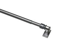 Gardinia Bacchetta per Tendina da bistrot California, incl. 2 Supporti e Materiale di Montaggio, Estensibile, Diametro 12 mm, Argento Opaco, 50-85 cm