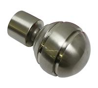 Gardinia 10011162 Terminale Sferico per Asta, Metallo, Effetto Acciaio Inox, Ø 20 mm, 2 unità