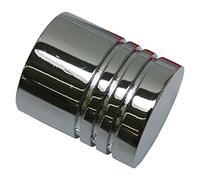 Gardinia 31063 Terminale Cilindrico per Asta, Metallo, Cromato, Ø 20 mm, 2 unità