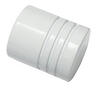 Gardinia 11280 Terminale Cilindrico per Asta, Metallo, Bianco, Ø 20 mm, 2 unità