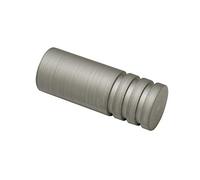 Gardinia Cilindro, 2X terminali, Metallo, Argentato, per Tende Tecniche Ø 19 mm, Argento, 2 unità
