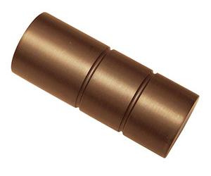 Gardinia Bottoni terminali per aste per Tende, 2 x Cappuccio terminale cilindrico, Serie Windsor, Metallo, Bronzo, Ø 25 mm
