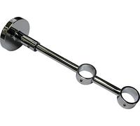 Gardinia Doppio Supporto con Piastra per Asta per Tende, Supporto per 2 aste, Chiuso, Kit Montaggio Incluso, Serie Chicago, 20 mm Diametro, Cromato