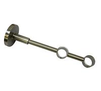Gardinia 10011150 Supporto Chiuso a Doppio Binario per Asta, Metallo, Finitura Acciaio Inossidabile, 12x12x0.1 cm
