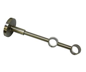 Gardinia Doppio Supporto con Piastra per Asta per Tende, Supporto per 2 aste, Chiuso, Kit Montaggio Incluso, Serie Chicago, 20 mm Diametro, Finitura in Acciaio Inossidabile