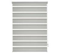 GARDINIA EASYFIX Tenda a rullo con guida di montaggio, Tenda a rullo doppia, Tenda a rullo a estrazione laterale, Strisce trasparenti e opache, Regolazione continua, Grigio, 120 x 150 cm