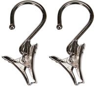 Gardinia Ganci con Clip per Set con Cavo per Tenda, 20 Pezzi, Metallo, Nichel (Confezione da 2)