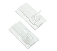 Gardinia Gancio Adesivo Universale per Telaio Scorrevole e aste, 2 unità, Autoadesiva, Regolabile, 2 Fermi, 5 x 2.5 cm, Plastica, Bianco-Trasparente
