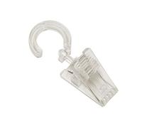 Gardinia Gancio con Clip per Anelli per Tende Ø 28 mm, 6 Pezzi, Plastica, Trasparente
