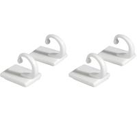 Gardinia Gancio fermatenda Autoadesivo, 2 Pezzi, per Fermare e drappeggiare Le Tende, Lunghezza: 2,5 cm, Plastica, Bianco (Confezione da 2)