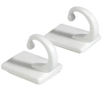 Gardinia Gancio fermatenda Autoadesivo, 2 Pezzi, per Fermare e drappeggiare Le Tende, Lunghezza: 2,5 cm, Plastica, Bianco