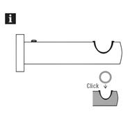 GARDINIA Korfu Set di bastoni per tende (124 cm, Ø 28 mm, bianco) - Bastone per tende moderno in set completo, a binario singolo, comprensivo di staffe e terminali per il montaggio a parete