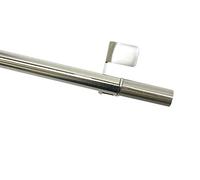 Gardinia Press & Go Filigrano 31344 - Stanga con ganci cilindrica, Ø 8/10 mm, estensibile da 50 a 80 cm, effetto acciaio INOX