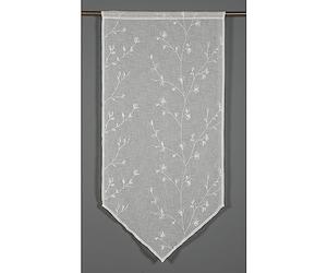 GARDINIA Pannello a Punta con Ricamo a Fiori, Decorazione per Finestra, Semitrasparente, Bianco, 60 x 120 cm