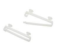 GARDINIA Passante con Gancio, Per Binari e Bastoni per Tende con Canale di Scorrimento di 6 mm, Plastica, Bianco, 10 Pezzi