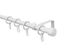 Gardinia Set a 1 Corsa per aste per Tende, Materiale di Fissaggio Incluso nel Set, Lunghezza 130-240 cm, Metallo/Plastica, Bianco