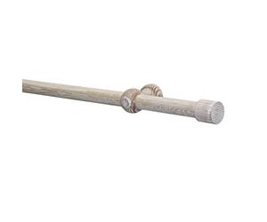 Gardinia Set Bastone per Tende Shorty, 1 Corsia, Ø 25 mm, Shabby Chic, 160 cm, Rovere