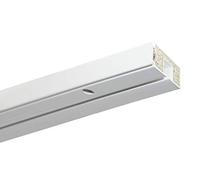 Gardinia Set Binario per Tende GE1 a Una Via, 120 cm, con forature per Montaggio a soffitto, Plastica, Bianco