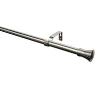 Gardinia Bastone per Tende “Konus”, Set Completo incl. Materiale di Montaggio, Lunghezza Acciaio Inox, Metallo Effetto, 190-340 cm/1 Binario