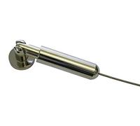GARDINIA Set con Cavo per Tende Race, Montaggio a Muro o Alcova, Incluso Materiale per Fissaggio, Lunghezza: 5 metri, Metallo, Cromato