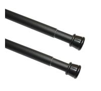 GARDINIA Set di 2 bastoni per tendine, asta in metallo, estensibile, asta per tende senza fori e viti, Ø 23/26 mm, lunghezza 90-140 cm o 130-220 cm, nero opaco