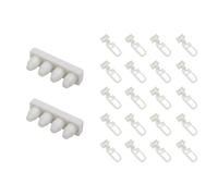 GARDINIA Set di accessori per binari per tende in alluminio, terminali e clip a scatto Maxi con ganci pieghevoli, plastica, bianco
