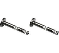 Gardinia Supporto Combinato Doppio con Base bastoni per Tende, 2 binari, Aperto, incl. Materiale di Montaggio, Linea Memphis, Ø 16 mm, Metallo, Effetto Acciaio Inox, 7.5/5 cm (Confezione da 2)