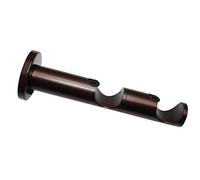 Gardinia Supporto Combinato per bastoni per Tende Ø 25/25 mm, Due Vie, Aperto, Linea Windsor, 8/6 cm, Metallo, Bronzo