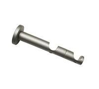 Gardinia Supporto Combinato Doppio con Base bastoni per Tende, 2 binari, Aperto, incl. Materiale di Montaggio, Linea Kira, Ø 19 mm, Metallo, Argento, 9/6 cm