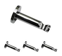 Gardinia Supporto con Piastra per Asta per Tende, 1 Supporto per Asta, Chiuso, Kit Montaggio Incluso, Serie Chicago, 20 mm Diametro, Nero (Confezione da 4)