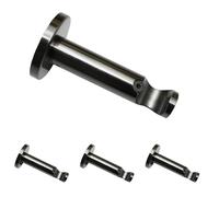Gardinia Supporto con Piastra per Asta per Tende, 1 Supporto per Asta, Chiuso, Kit Montaggio Incluso, Serie Chicago, 20 mm Diametro, Titanio (Confezione da 4)