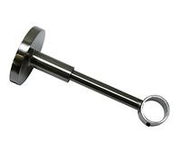 Gardinia 10011149 Supporto Chiuso per Asta, Metallo, Titanio, 12x12x0.1 cm