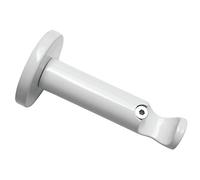 Gardinia Supporto con Piastra per Asta per Tende, 1 Supporto per Asta, Chiuso, Kit Montaggio Incluso, Serie Chicago, 20 mm Diametro, Bianco