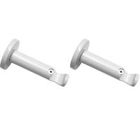 Gardinia Supporto con Piastra per Asta per Tende, 1 Supporto per Asta, Chiuso, Kit Montaggio Incluso, Serie Chicago, 20 mm Diametro, Bianco (Confezione da 2)