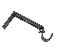 Gardinia Supporto per Bastone per Tende Ø 16 mm, 10-14 cm, Metallo, Nero Opaco