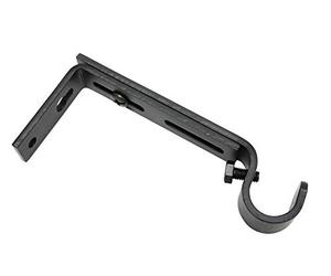 Gardinia Supporto per Bastone per Tende Ø 16 mm, 10-14 cm, Metallo, Nero Opaco