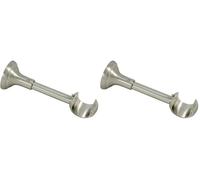 Gardinia Supporto Rustico con Base di Fissaggio per bastoni per Tende Ø 25 mm, 1 Binario, Aperto, Linea Country (Confezione da 2)