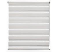 GARDINIA Tenda Doppia a Rullo Deluxe, Montaggio a soffitto, a Parete o in Una nicchia, con Catenella Laterale, Strisce Trasparenti e opache, incl. Materiale di Montaggio, Crema mélange, 120 x 180 cm