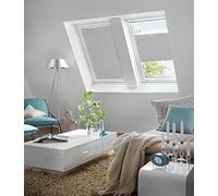 GARDINIA Tenda plissettata per lucernario Solo, Con ventose, Tenda a soffietto opaca, Materiale di montaggio incluso, 47,3 x 100 cm, Grigio