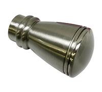 Gardinia 10011166 Terminale Siro per Asta, Metallo, Effetto Acciaio Inox, Ø 20 mm, 2 unità