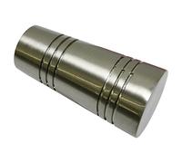 Gardinia Terminale per Asta per Tende, Apollo, Metallo, Effetto Acciaio Inox, Ø 20 mm, 2 unità
