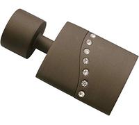 Gardinia Terminale Piatto per bastoni per Tende, 7 cm, con Brillantini, 2 Pezzi, incl. Materiale di Montaggio, Linea Kira