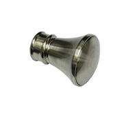 GARDINIA Bottoni terminali per aste per tende, 2 x Cappuccio terminale conico, Serie Windsor, Metallo, Aspetto acciaio Inox, Ø 25 mm