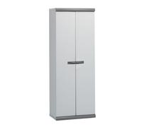 Gardiun Armadio portascopino da giardino in resina Tavira 2 62,5 x 39 x 169 cm Grigio 2 ante