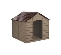 CUCCIA PER CANE IN RESINA PVC cm.86x84,5x60/82h MARRONE PER CANI TAGLIA GRANDE